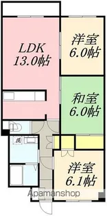 マンション北斗富岡Ⅱ【3階】の間取り