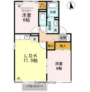 ファミーユ A棟【2階】の間取り