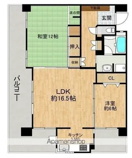 アンピール天神東【1302号室】の間取り