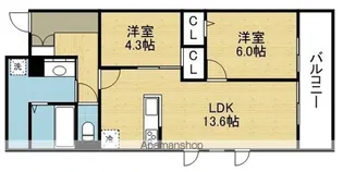 フォレストメゾンオリーブ南巽【3階】の間取り