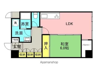 ヴェルファーレ上六日【405号室】の間取り