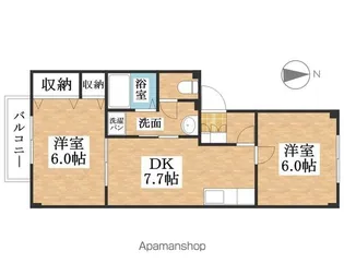 メイプルリーフ【203号室】の間取り