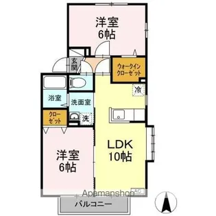 オークスコート A【2階】の間取り