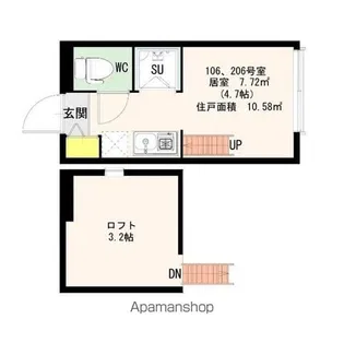アーバンクレスト【106号室号室】の間取り