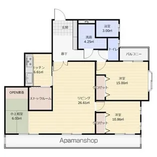 グランドメゾン東山元町【B-2号室】の間取り