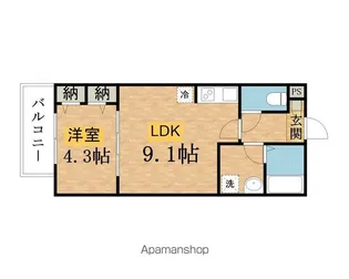ジーメゾン八王子千人町サウス【1階】の間取り