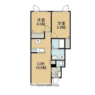 2LDKの間取り画像