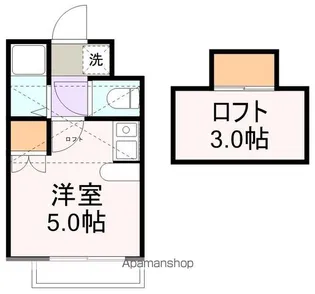 アップルハウス福住町B棟【203号室】の間取り
