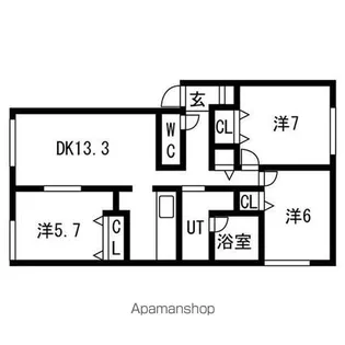 なごみハウス新富Ⅱ【2階】の間取り