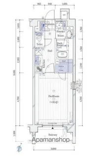 ガリシア新宿WEST【108号室】の間取り