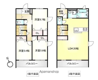 神奈川県川崎市宮前区馬絹1丁目【テラスハウス】の間取り