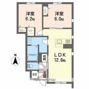 ヴィアソーレ保免 A棟【1階】の間取り