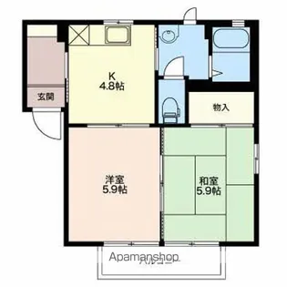 シェル上池田【A202号室】の間取り