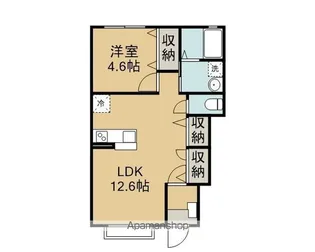 アドラブールMITAKE【1階】の間取り