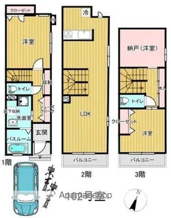 東京都江戸川区東小岩6丁目【テラスハウス】の間取り