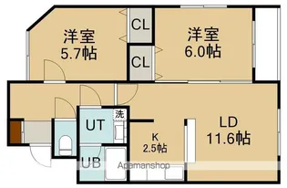 パレス21富岡【602号室】の間取り