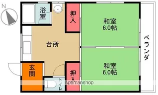 マリンフラット1【203号室】の間取り