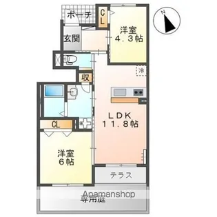 メゾンド・マレ【1階】の間取り
