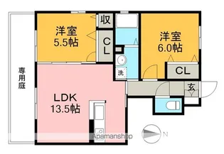 シャーメゾン中沢 B棟【1階】の間取り