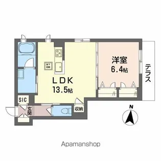 エルブ・ダムール春木【1階】の間取り