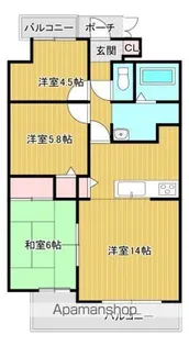 3LDKの間取り画像