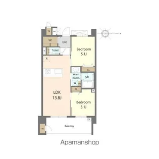 S-RESIDENCE愛宕SOUTH【8階】の間取り