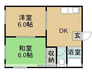 岩手県盛岡市稲荷町【アパート】の間取り