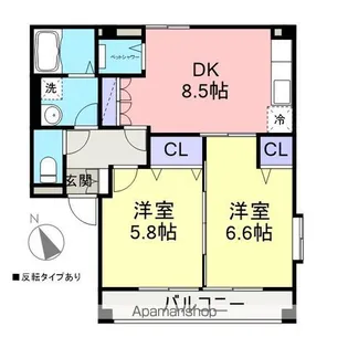 ヴァローレクマサカ【3階】の間取り