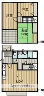 東京都羽村市羽中2丁目【テラスハウス】の間取り