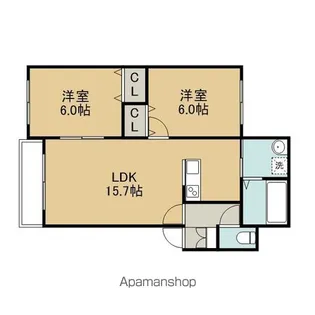 ハスコート苫小牧【203号室】の間取り