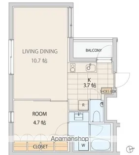 エスセナーリオ市谷薬王寺【203号室】の間取り