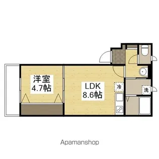 MISTRAL手柄山平和公園駅前【104号室】の間取り