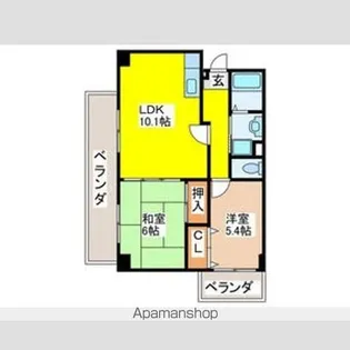 ヴァンヴェール川西【2階】の間取り