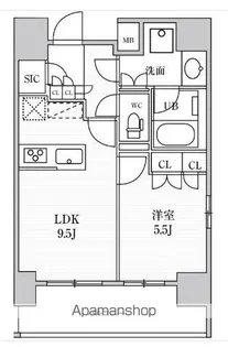 シーズンフラッツ上野稲荷町【10階】の間取り