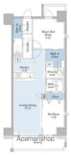 グランカーサ両国ヴェルデ【9階】の間取り