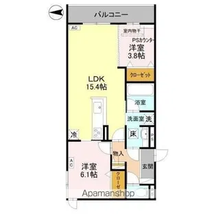 TORISIA千里丘Ⅱ【3階】の間取り