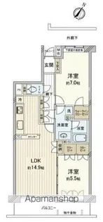 リーベスト本牧三渓園【403号室】の間取り