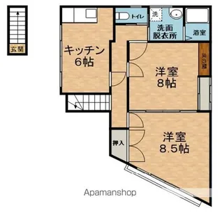 各務八番町ビル【2F号室】の間取り