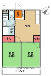 イーストテラス【405号室】の間取り