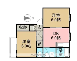 広栄中西マンション B棟【B203号室】の間取り