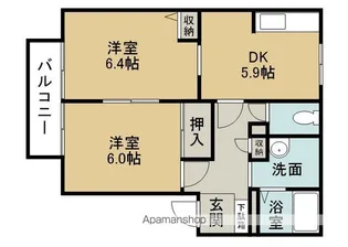 ヴィラ サンタモニカ【1階】の間取り