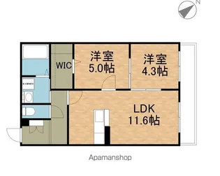滋賀県東近江市猪子町【マンション】の間取り