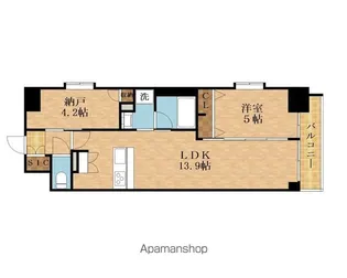 スプランディッド上本町WESTⅡ【6階】の間取り