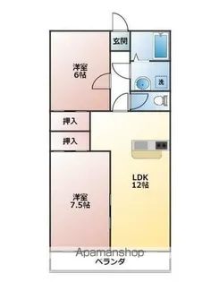 クレセント三ツ木【3階】の間取り