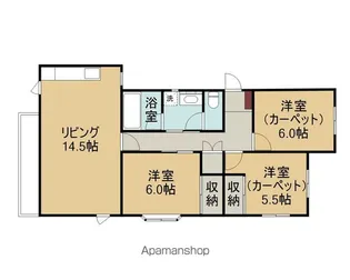 カーサ三登東館【2階】の間取り