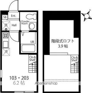 ハーミットクラブハウス横浜磯子【1階】の間取り