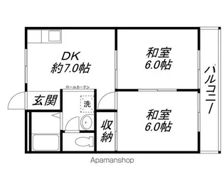 グランドール野洲【102号室】の間取り