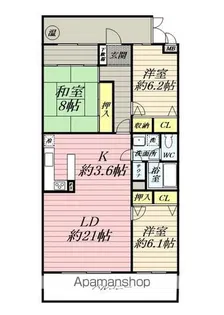 リブレ仙石原【3階】の間取り