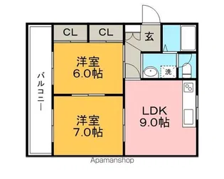シェル幹【202号室】の間取り
