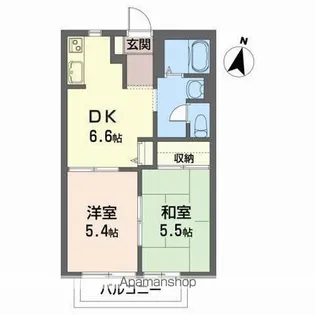 ビューパレーマルキ五番館【1階】の間取り